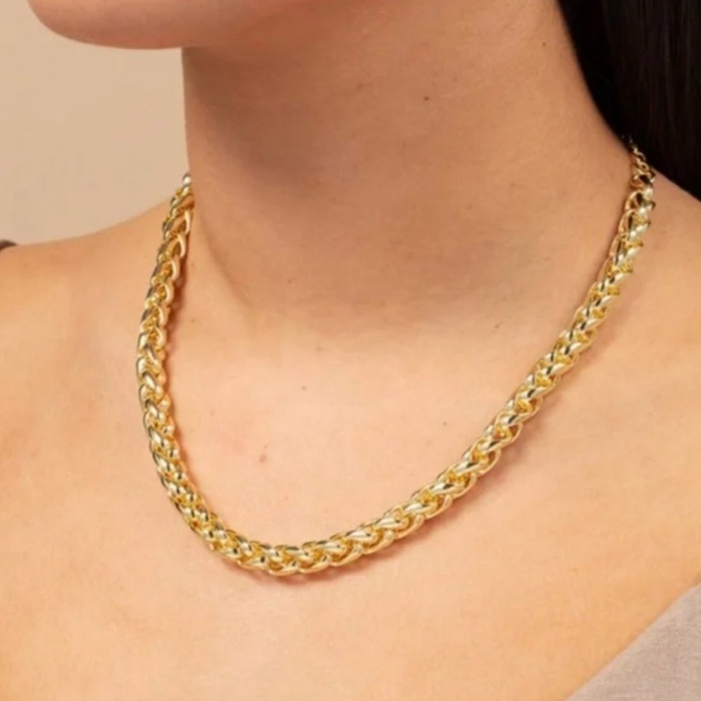 UNCOMMON JAMES Women's Gold Plated Chunky Chain 'Wishful' Necklace 16-18" Inches